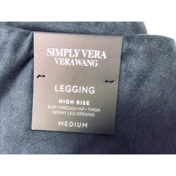 SOLD Simply Vera Wang Womens Black Faux Suede Leggings Sz M NWT - Picture 6 of 10